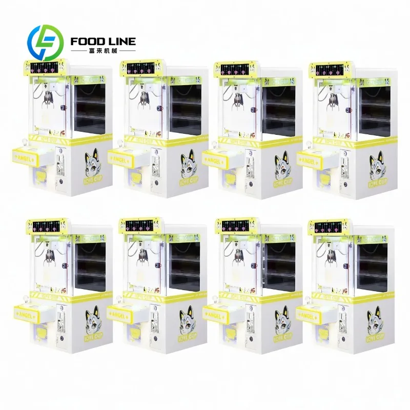 Customized Single Player Angel Claw Machine with Dot Matrix Screen and 4 Color LED Lights for Prize Gift Vending Amusement