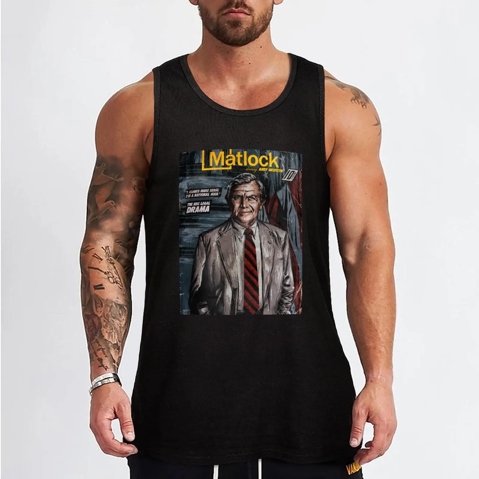 MATLOCK - TV Show Vintage Comic Cover Tank Top gym men quick-drying t-shirt