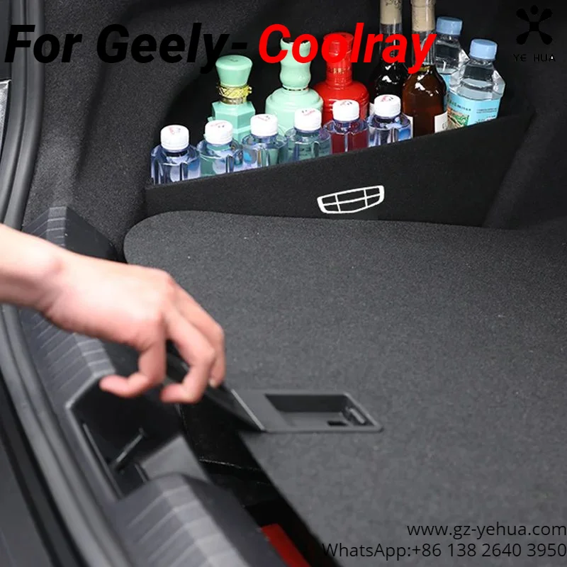 For Geely Coolray 2019-2023 BinYue Trunk Partition Car Accessory for Vehicles Stowing Tidying Storage Box Car Accessories