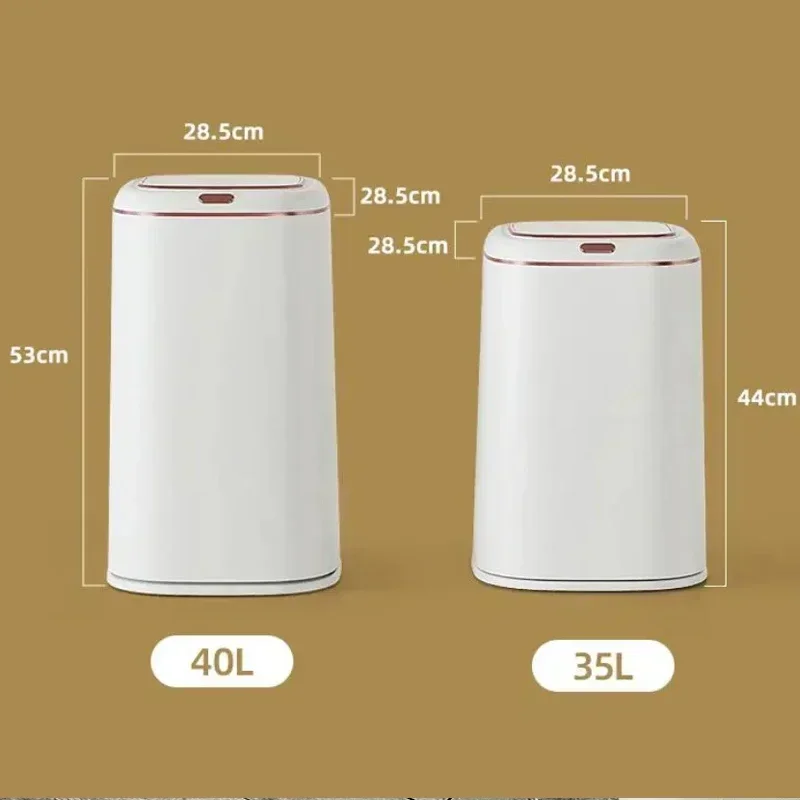 35/40L Smart Kitchen Trash Can Sensor Electric Waste Bin Large Capacity Waterproof Garbage for Bathroom Living Room with Lid