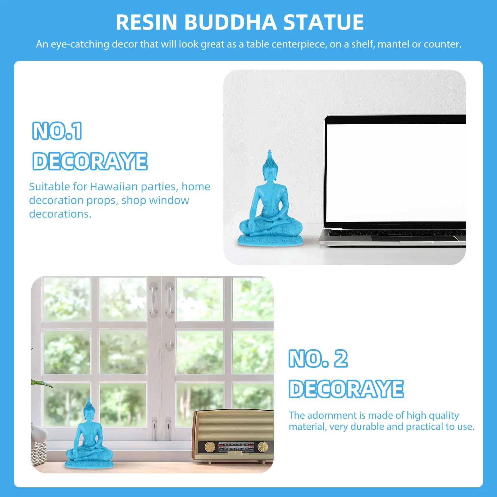 

Thailand Buddha Resin Sculpture Religious Sacred Decor Home Office Blessing Resin Ornament Art Thailand Buddha Ornament