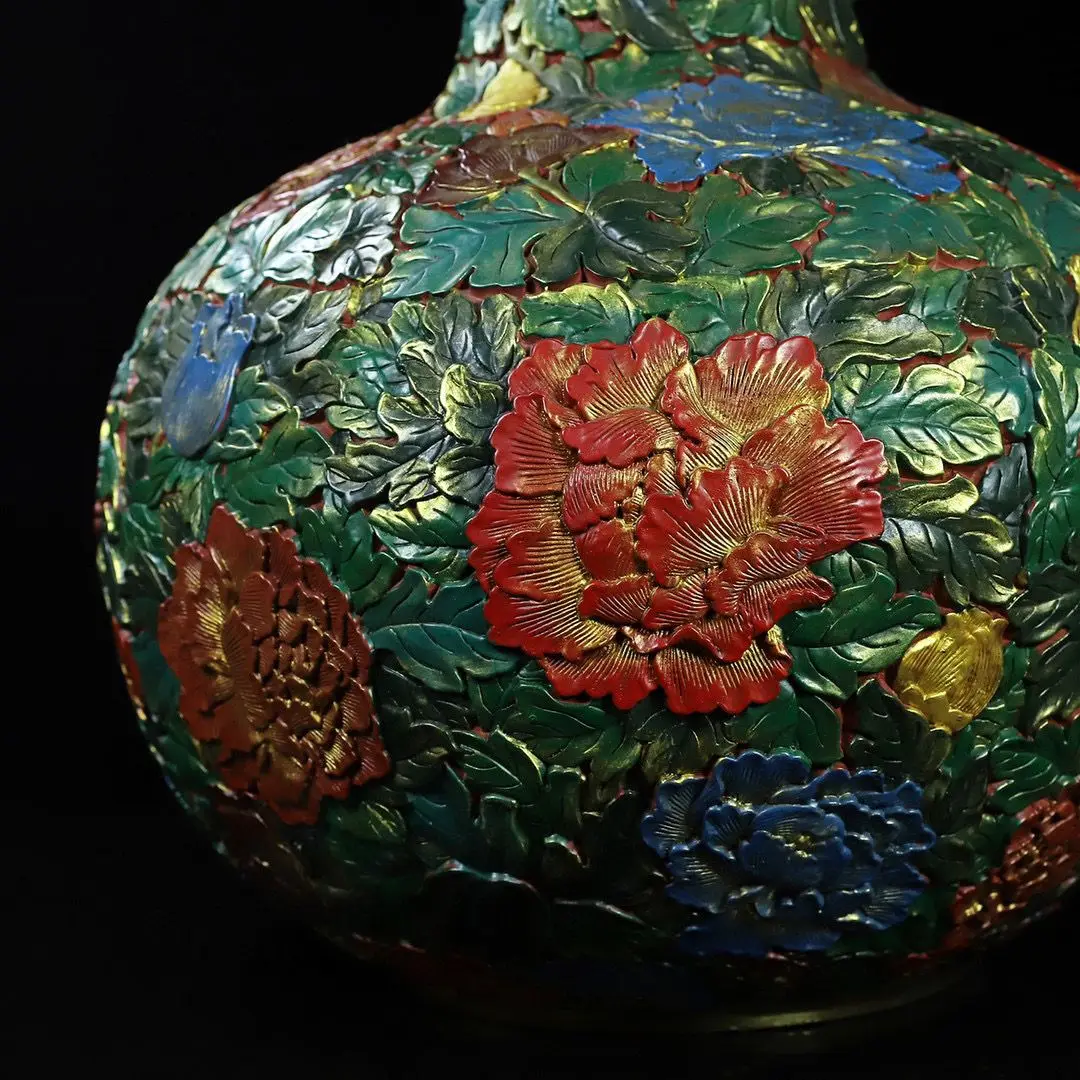 مجموعة زينة مزهرية غنية مطلية بالزهور المطلية بالورنيش #4