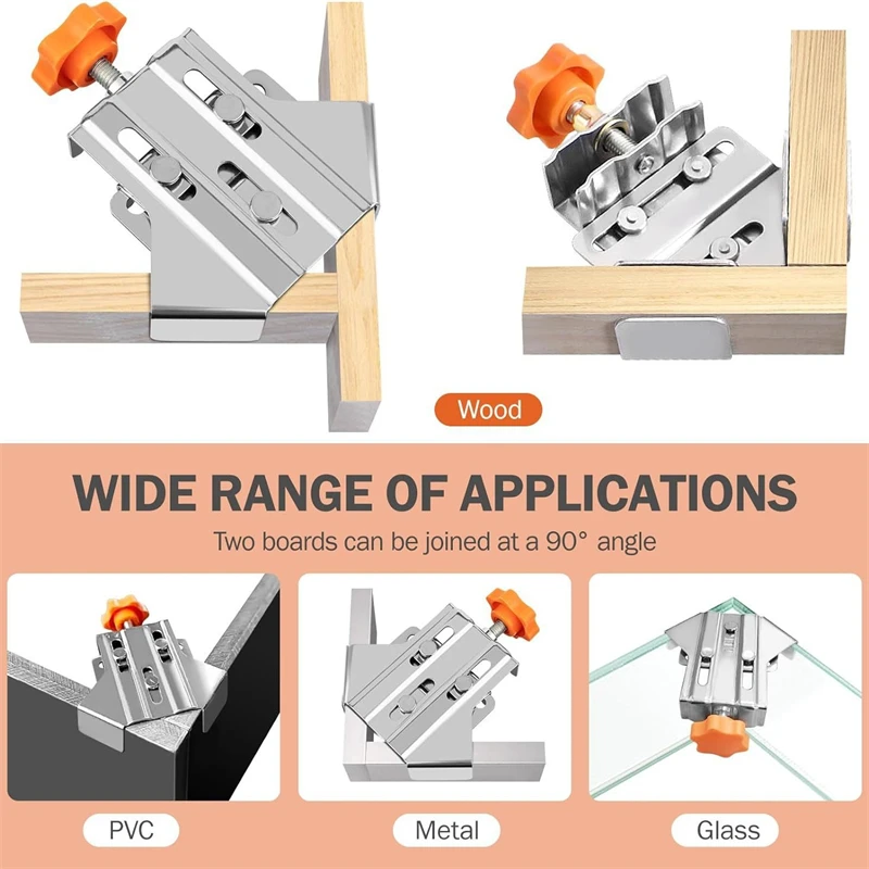 1pc Multifunctional Stainless Steel 90 Degree Corner Clamp With Adjustable Swing Jaw For Photo Frame Woodworking Precision Work