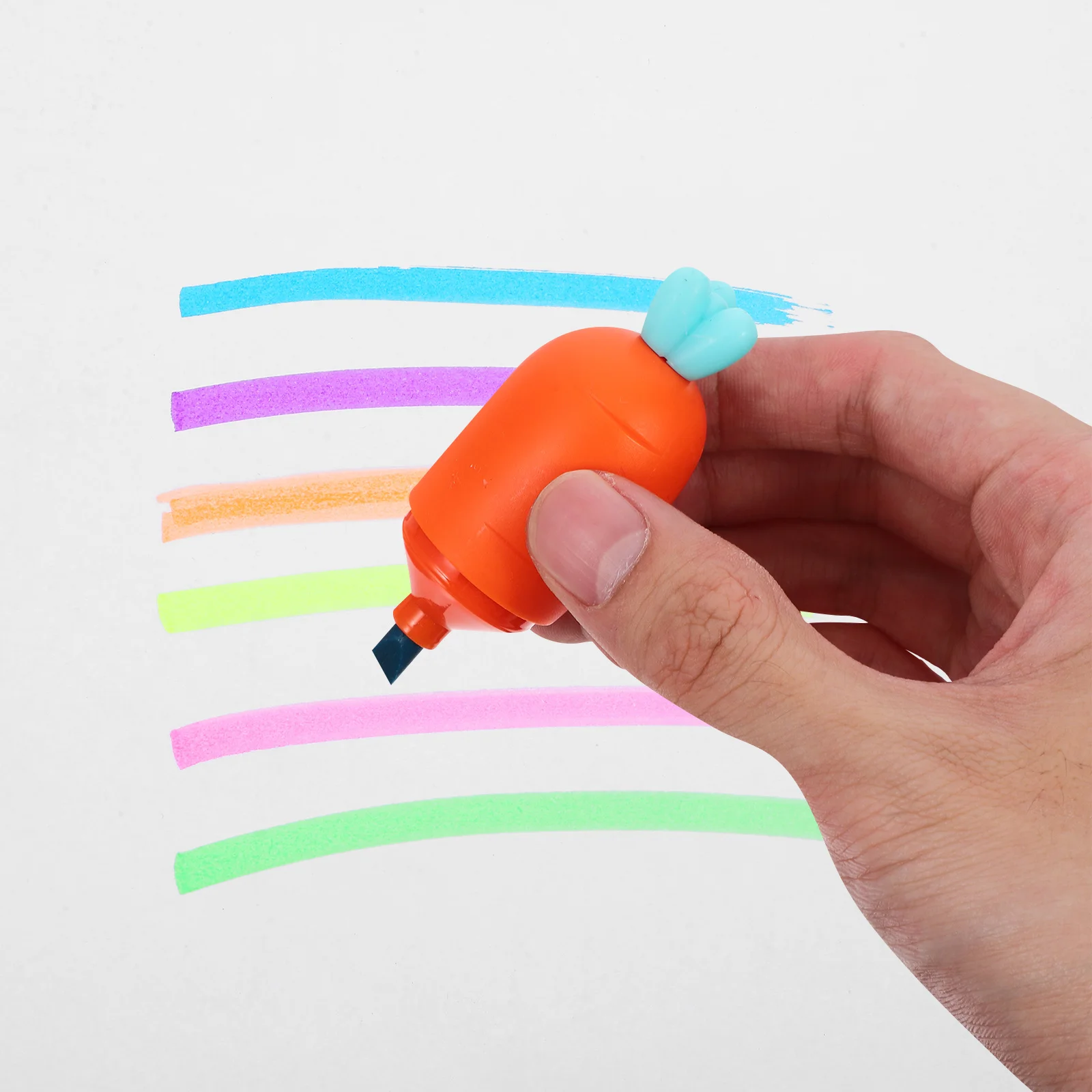 

6Pcs Carrot Highlighters Pastel Mini Pens for Office School Study Supplies Aesthetic Colorful Writing Tools Carrot Highlighters