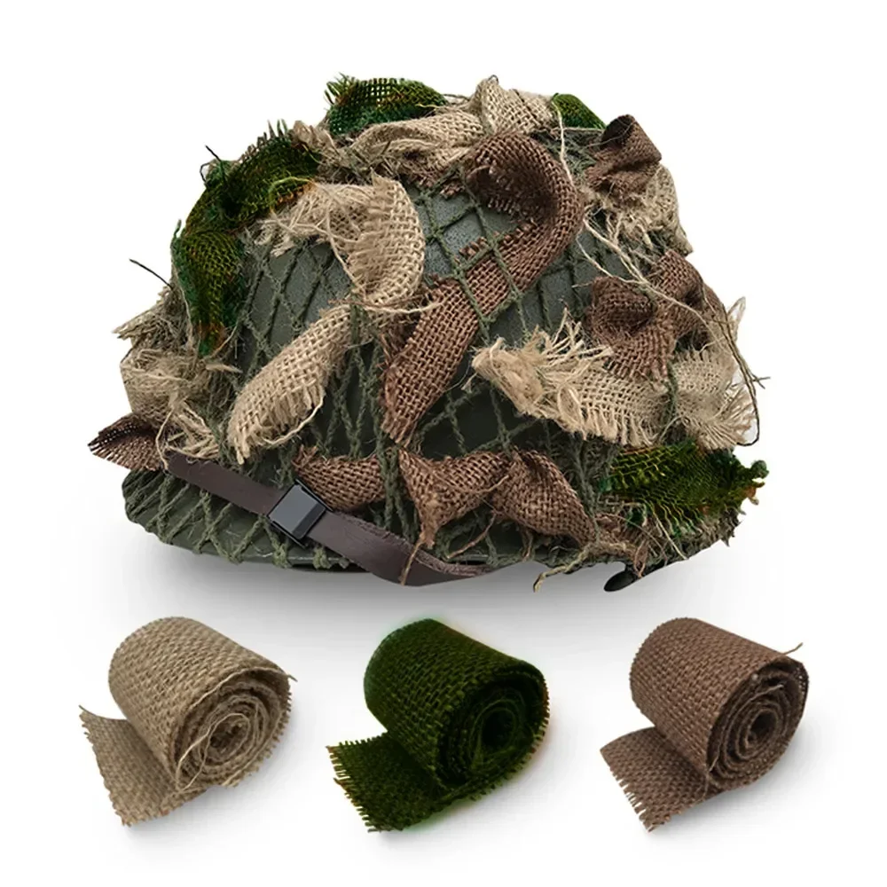 WW2 M1 Helmet Cover Camouflage M1 M35 Paratroopers Camouflag Net Headgear Vintage Disguise Jungle Mesh 