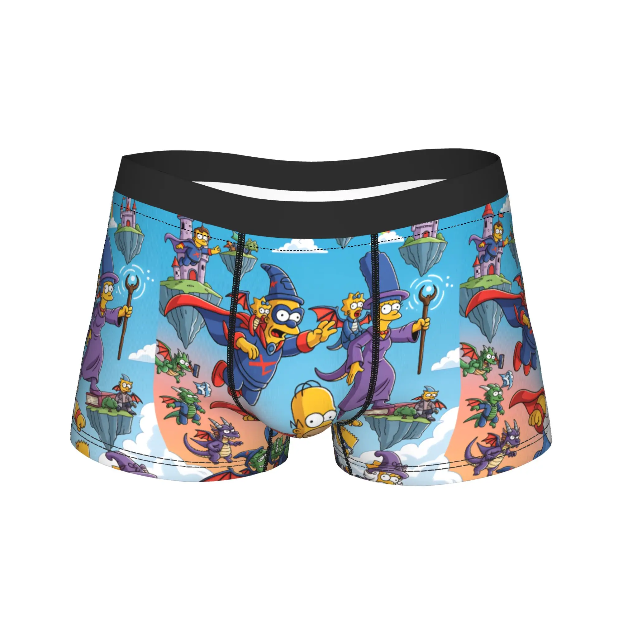 S-Simpsons Fantasy Adventure Underwear  Males Underpants Custom DIY Sexy Soft Boxer Shorts Trenky Shorts Briefs Plus Size 2XL