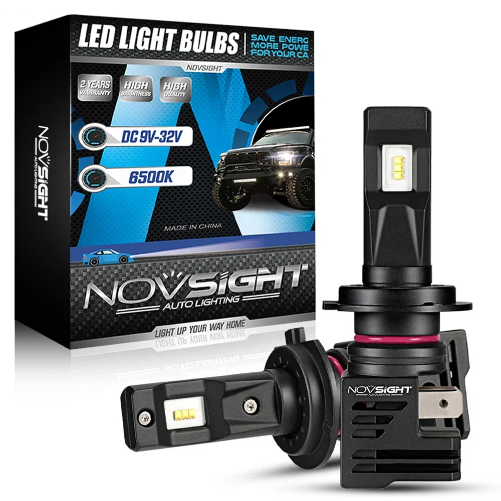 

NOVSIGHT Mini LED H7 H11 H8 H9 9005 HB3 9006 HB4 H1 H3 Super Bright Lamps 6500K White Car Headlight Bulbs with Fan Auto Headlamp