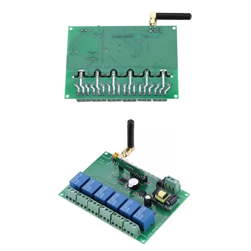 A25P X 6 30Ma 6 Channel RF Relay Module Board 110-240V Remote Control Switch Momentary Selflocking Interlock 3 Commands