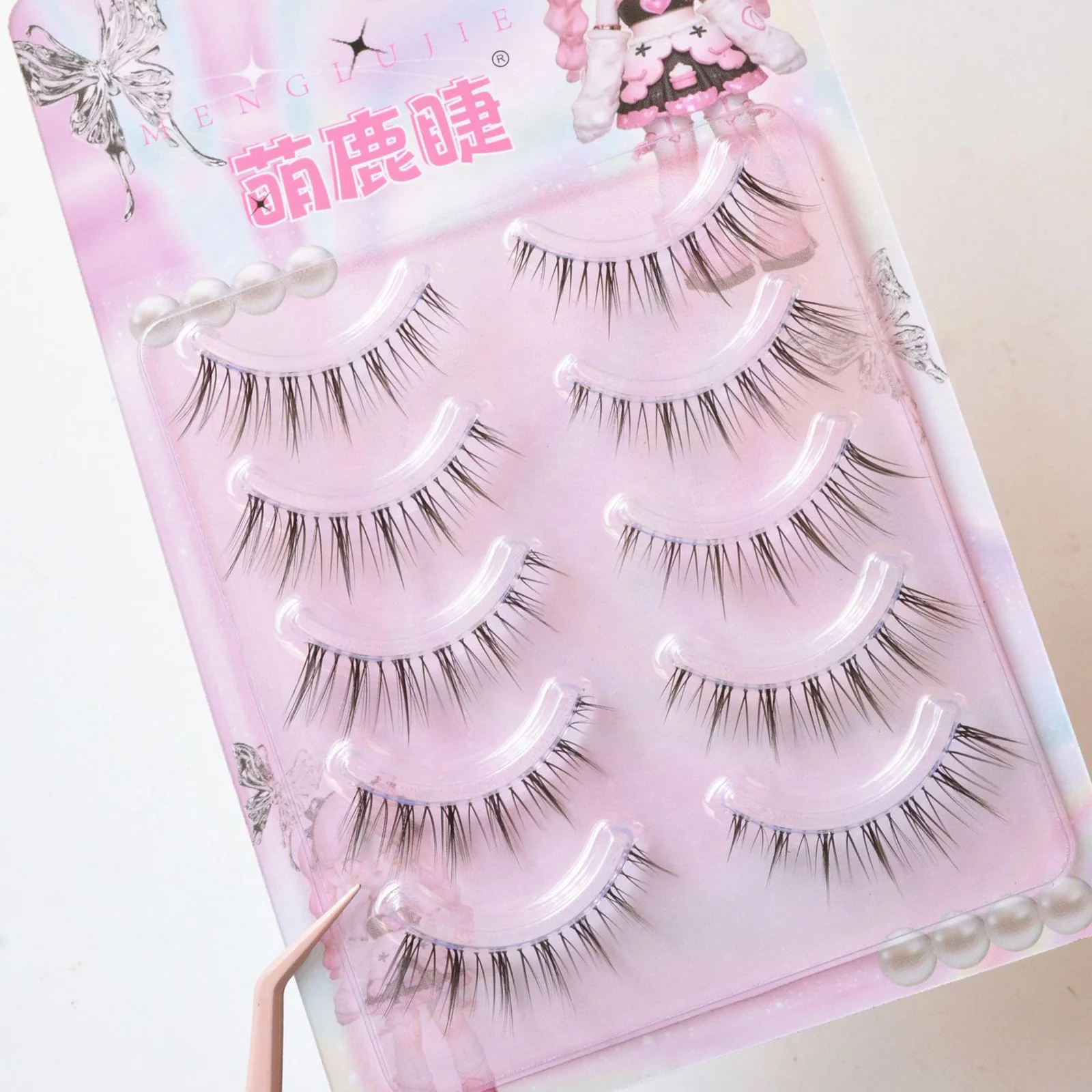Fox-Style strips lashes Transparent band False Eyelashes full strip Winted fans 8-12mm Mixed Lengths Party cosplay Daily eyelash