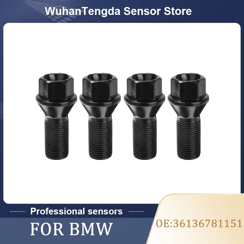 

4pcs M14 x 1.25 Black Wheel Locking Lug Bolt Nut Steel 36136781151 For BMW X3 X5 E70 E71 F20 F25 X5 X6