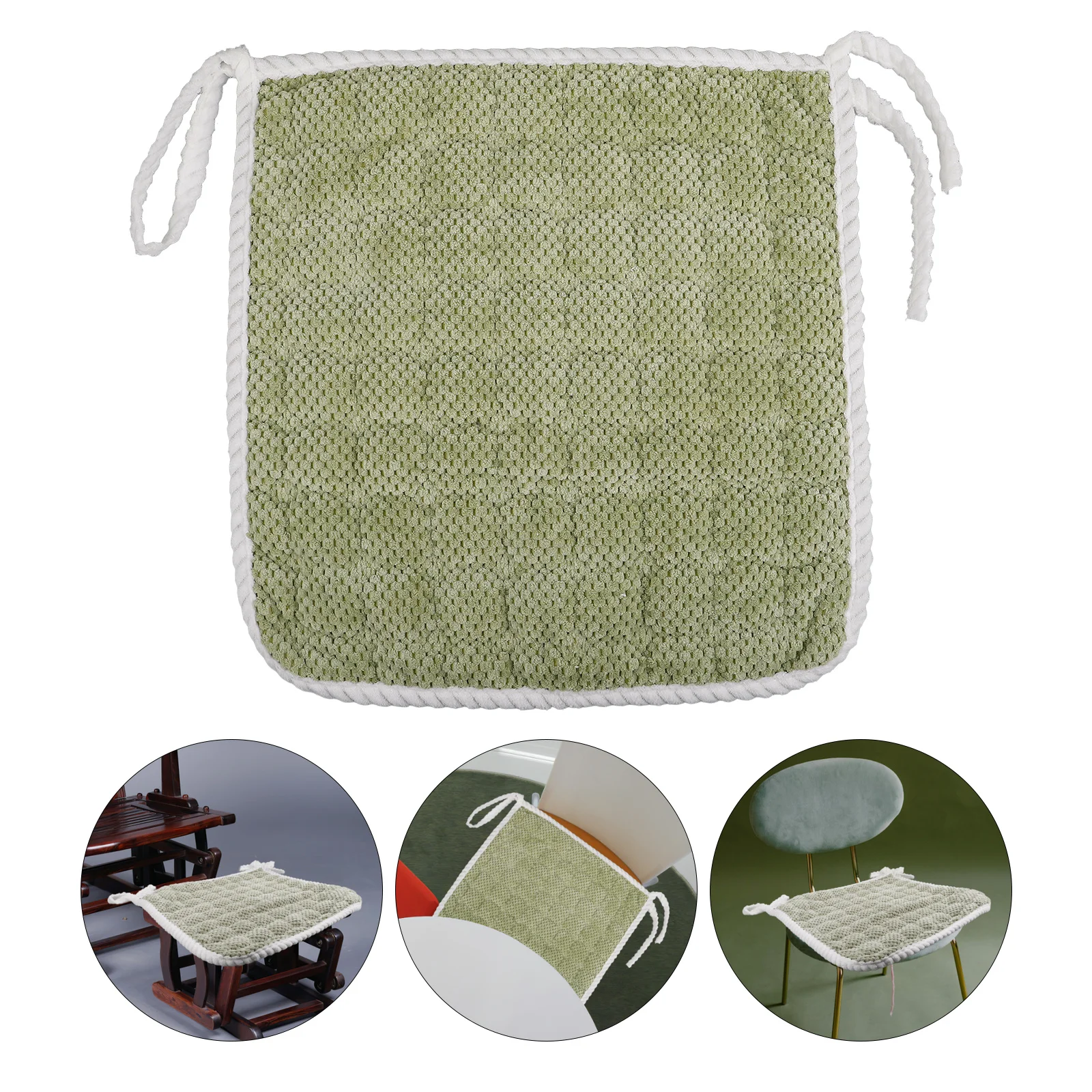

Alipis Warm Chair Cushion Seat Pad for Dining Desk Dorm Car Indoor Use Polyester Green Comfortable Sitting