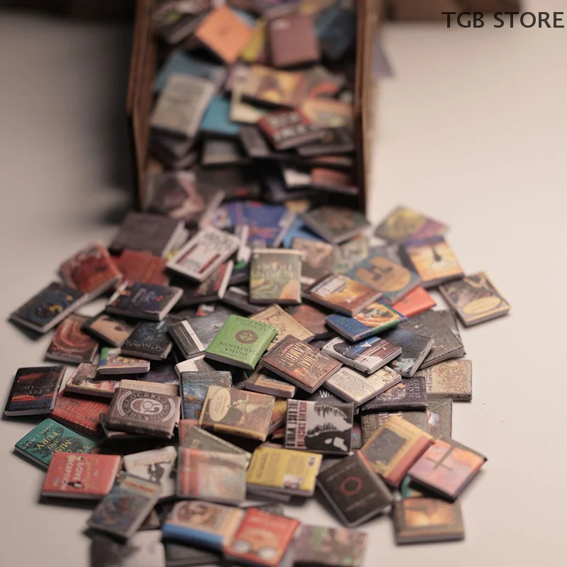 200 個ランダムミニミニチュアドールハウス本不安本ミニチュア本棚装飾アクセサリー