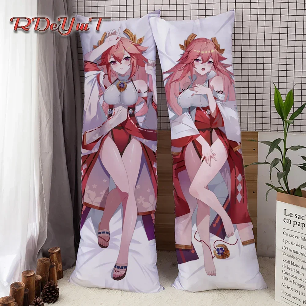 

Game Genshin Impact Yae Miko Dakimakura Hugging Body Pillow Cover Case Anime Long Soft Sofa Bed Pillowcase New Design