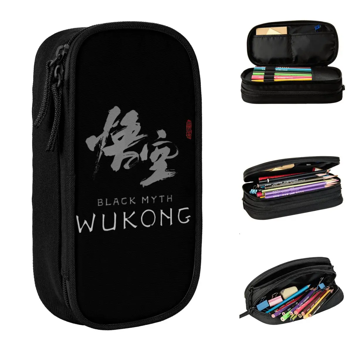 Estuche de lápices Black Myth Wukong Monkey King Journey To The West, Portalápices para estudiantes, bolsas de lápices, regalos de oficina