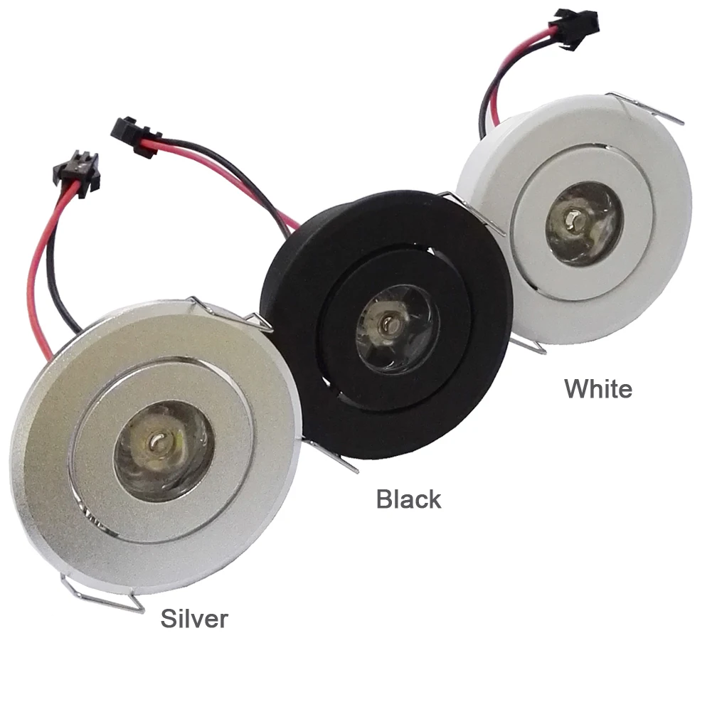 10pc 1W Mini ha condotto Il Downlight Cabinet Da Incasso luce del Punto ha condotto il Driver Natura Allo Stato Puro bianco Caldo e Bianco Argento