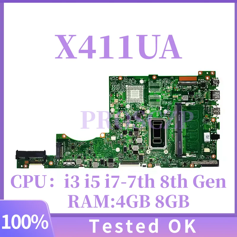 

Mainboard X411UA For Asus S4000V X411UQ S4200V X411UF K411UN A411UF K411UQ X411UN X411UV F411UF A411UN X411U Laptop Motherboard