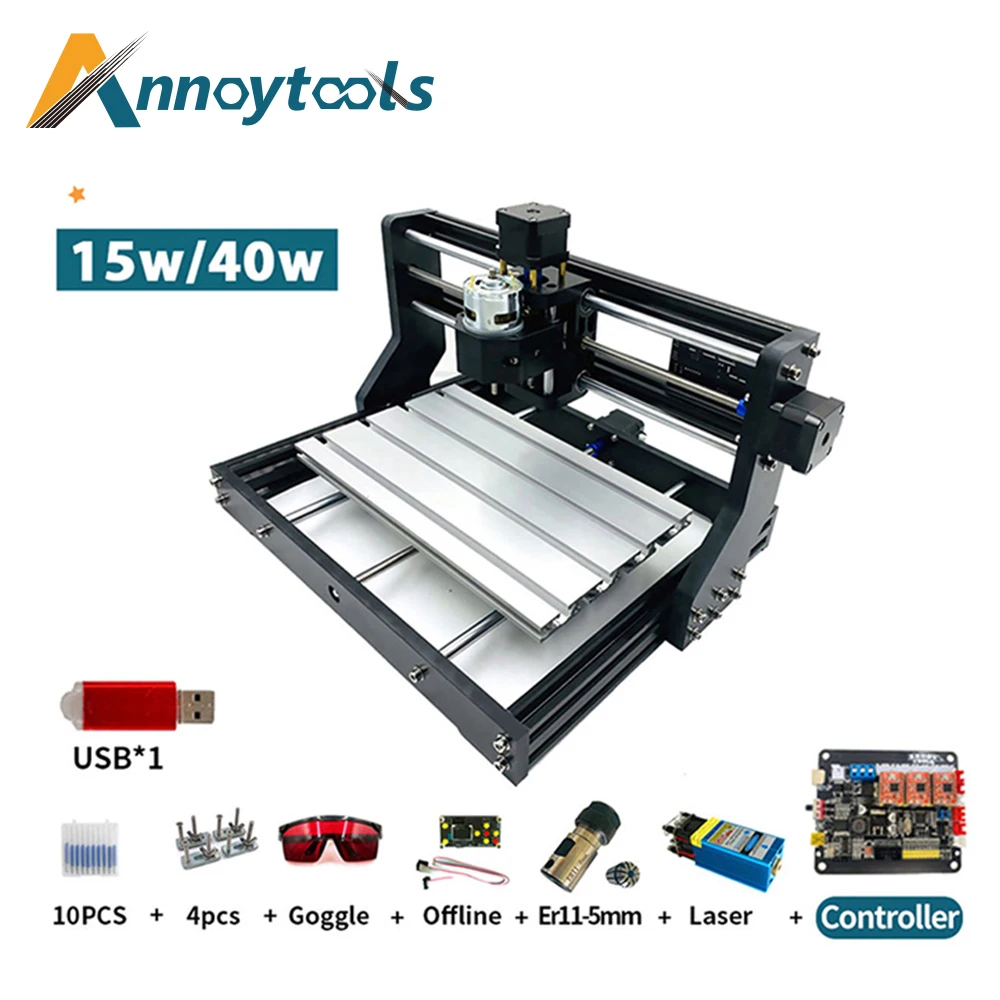 CNC3018PRO Laser Engraver Wood CNC Router Machine GRBL ER11 Hobby DIY Engraving Machine for Wood PCB Mini CNC30*18 Engraver