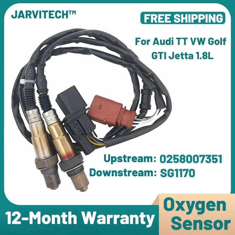 مستشعر لامدا الأكسجين O2 0258007351 06A906262AJ لسكودا 99-05 أودي فولكس فاجن جيتا 1.8L-L4 الجزء رقم # SG1170 06A906262AF 06A906262BG #1