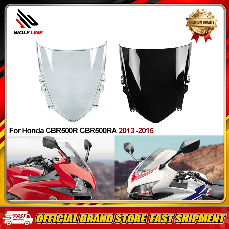 WOLFLINE Motorcycle Windshield for Honda CBR500R CBR 500 R CBR500RA 2013 2014 2015 Windscreen Wind Deflector Screen Protector