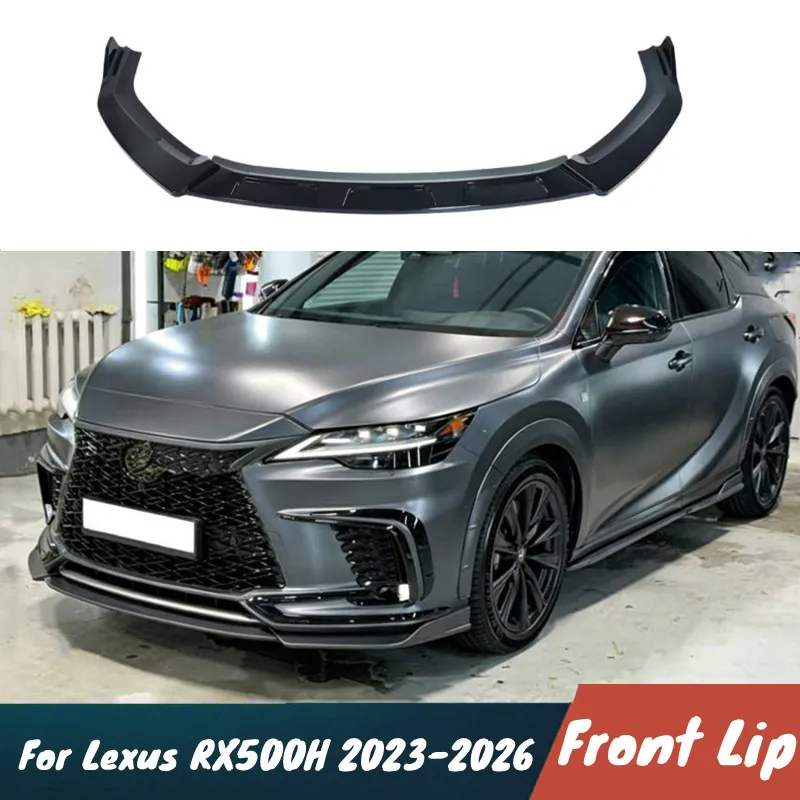 For Lexus RX500H M Sport 2023-2026 Car Front Bumper Lip Chin Spoiler Splitter Protective Cover Black Body Kit Tuning Accessories
