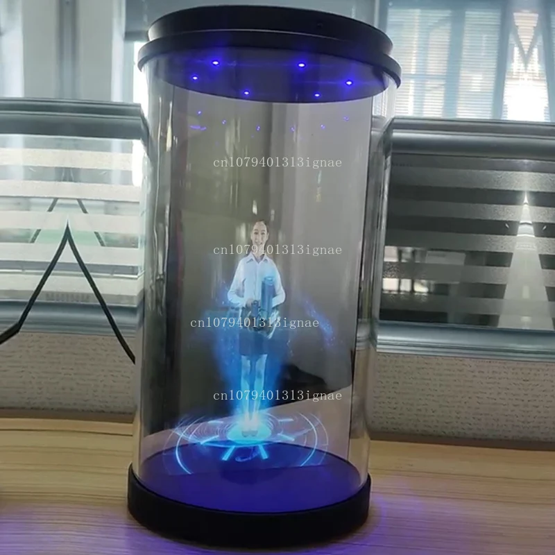 Digital person holographic warehouse voice interaction dialogue transparent screen virtual welcome naked eye