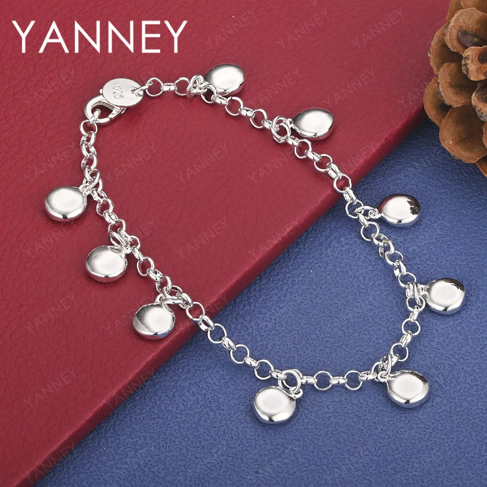 

925 Sterling Silver 8 Inch Luxury Exquisite Round Bracelet Women Party Engagement Fashion Gift Jewelry Wedding