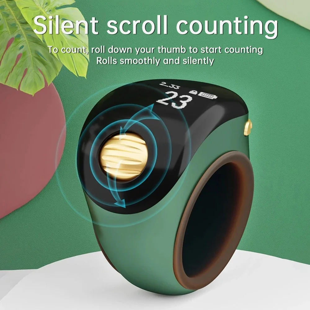 Portable Ring Type Ball Finger Counter Type C Rechargeable Adjustable OLED Screen Mini Counter With Battery Display
