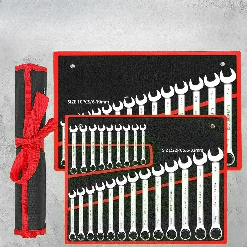 

Professional Socket Wrench Set with Open-End Wrenches - Complete Mechanics Tool Kit for DIY & Auto Repair