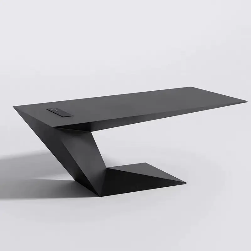 Wood grain desk Modern minimalist office Premium sense manager desk Single smoked wood creative