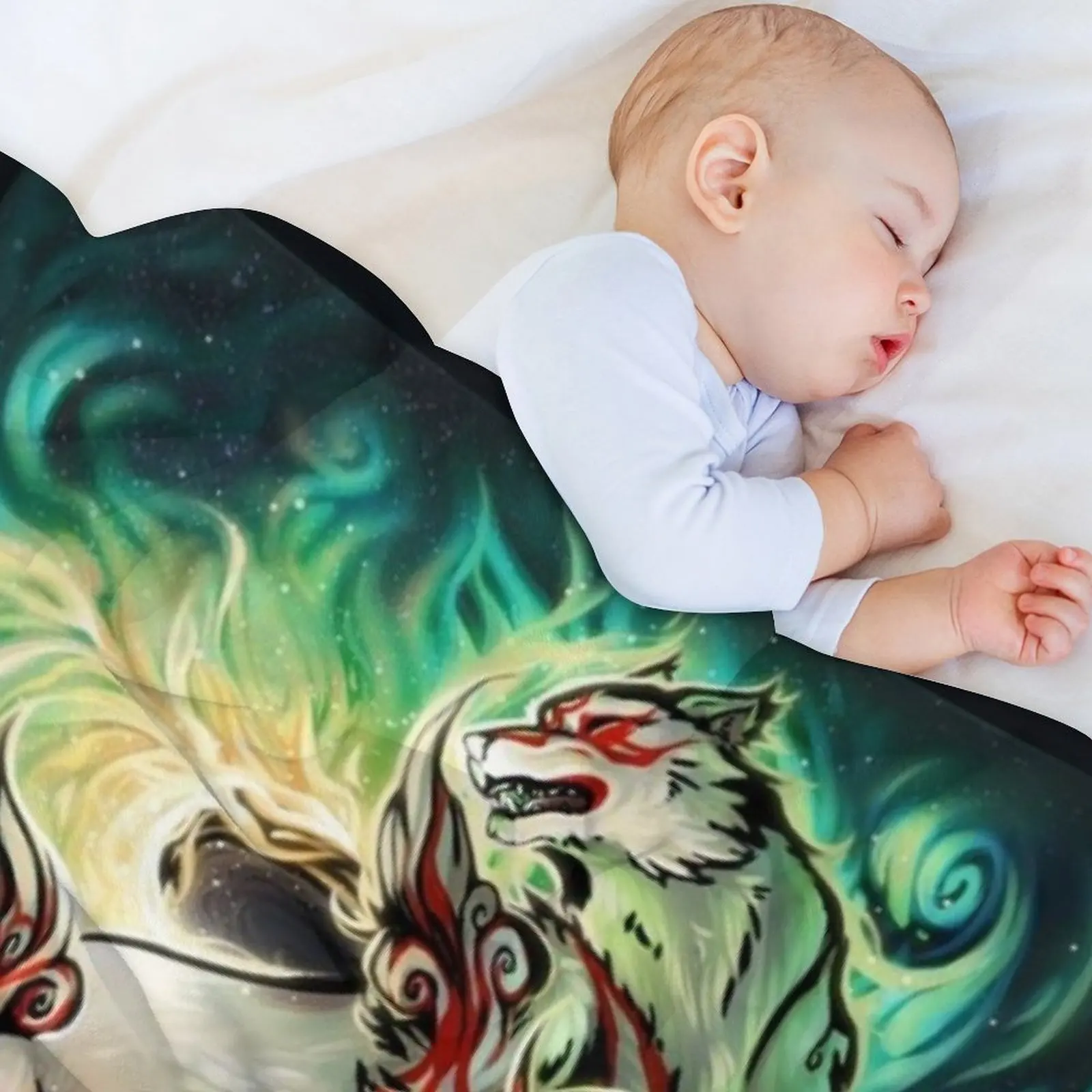 أجيال Okami رمي بطانية أنيمي بياضات السرير الفلانيل لبطانيات الأريكة #5