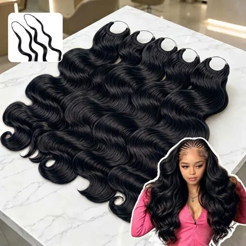 Feather Crochet Human Hair Body Wave Raw Boho Braids Human Hair Double Drawn Miracle Knots Crochet Human Hair For Black Women