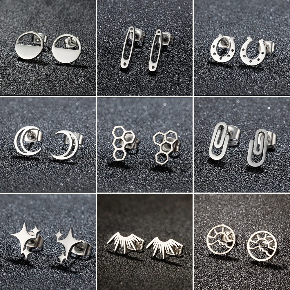 Stainless Steel Bee Honey Comb Earrings Girl Golden Ear Piercing Simple Ladies Stud Earrings Gifts For New Year 2024 Pendientes