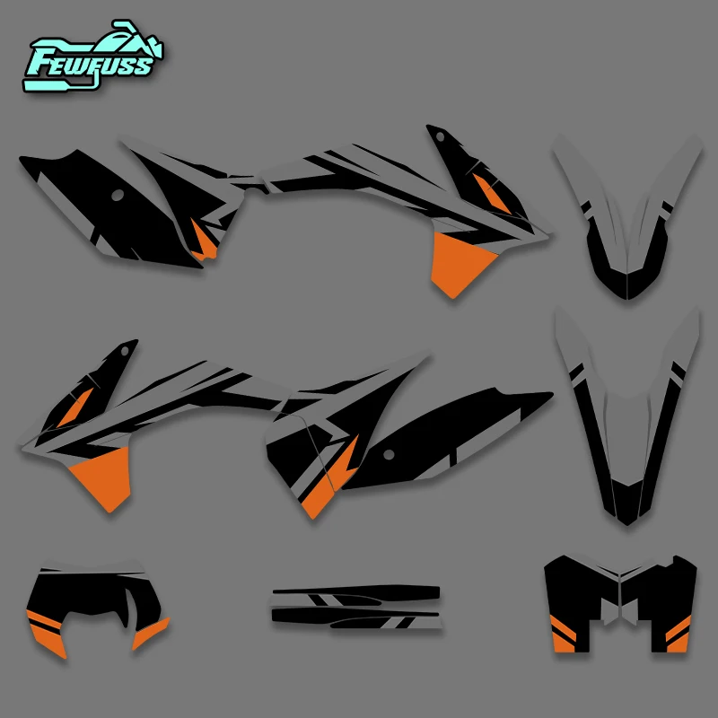 Fewfuss For KTM SXF 2011‑2012 EXC 2012‑2013 Motorcycle Graphics Decals Stickers Kit Custom Name Number