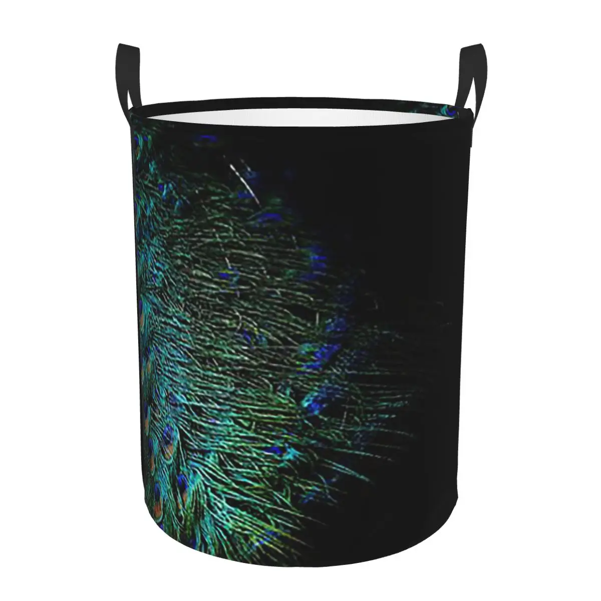 Peacock Feathers Foldable Laundry Baskets Dirty Clothes Home Organizer Large Waterproof Hamper For Home Kids