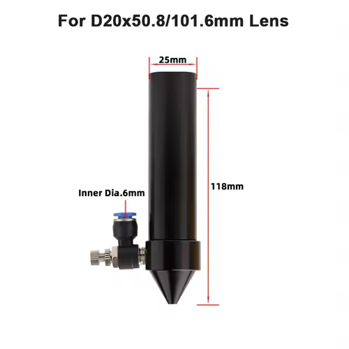 CO2 Laser Head Parts Air Nozzle Dia.20 FL 38.1/50.8/63.5/101.6mm Lens Tube Outer Diameter 25mm for CO2 Laser Engraving Machine - Image 9