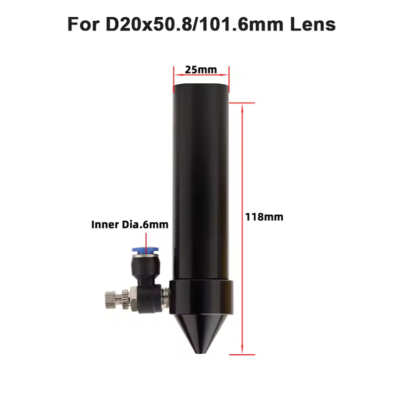 CO2 Laser Head Parts Air Nozzle Dia.20 FL 38.1/50.8/63.5/101.6mm Lens Tube Outer Diameter 25mm for CO2 Laser Engraving Machine - Image 9