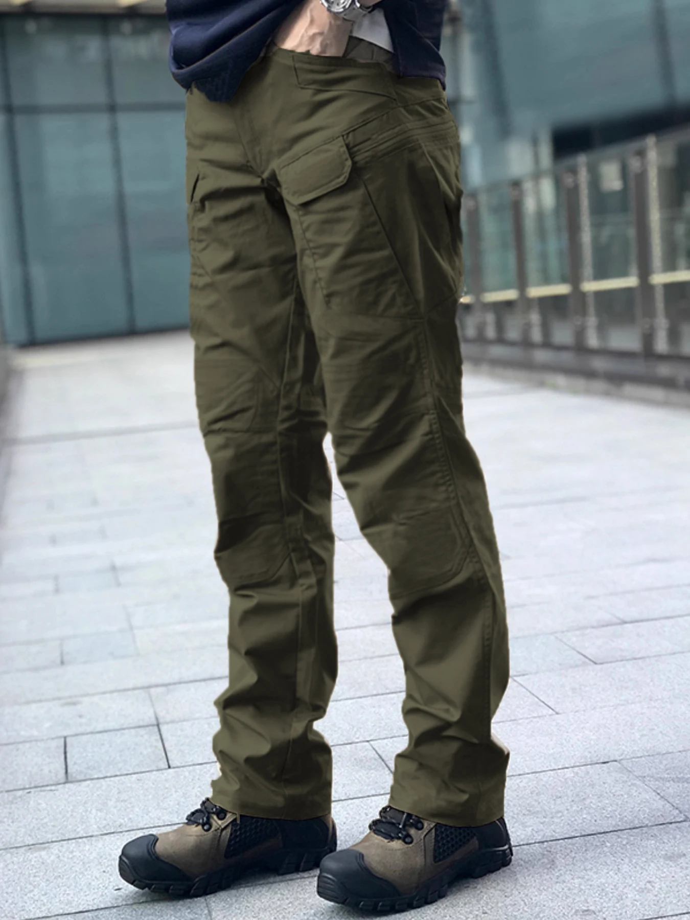 سراويل تكتيكية متعددة الوظائف للاستخدام الخارجي للرجال، سراويل رياضية متعددة الجيوب للمشي لمسافات طويلة في الهواء الطلق، مقاومة للماء، مقاومة للاهتراء