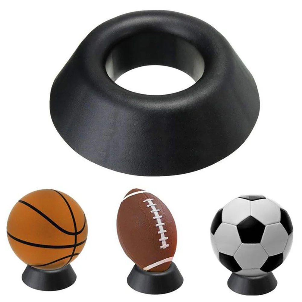 3pcs Premium Ball Stand Display Holder Rack Basketball Football Soccer Trainging Stand Rugby Ball Support Base (Black)