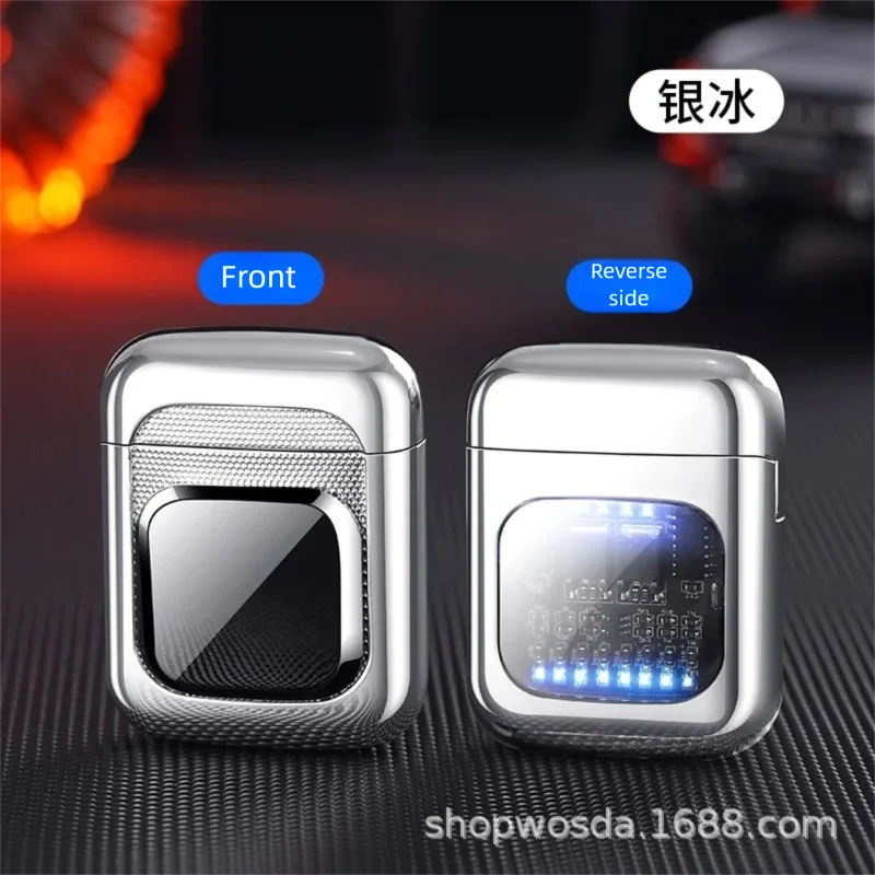 Cross-border USD charging lighter, metal windproof double arc lighter, Pao Pai coin decompression artifact, single electric fox