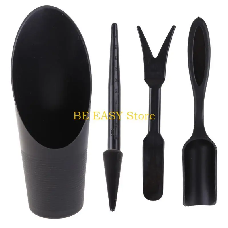 E28F 4Pcs Garden Planter Sowing Shovel Bucket Bonsai Planting Drilling Tool
