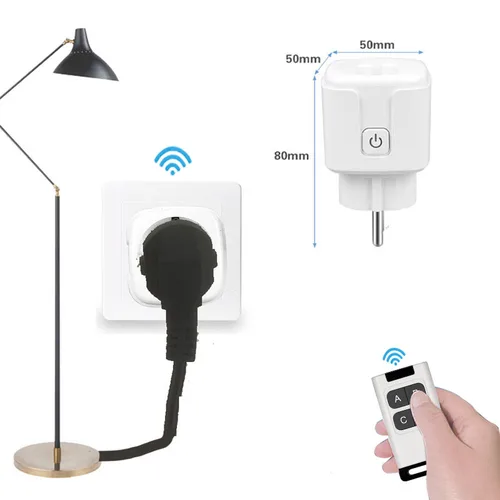 Imagen 2 del producto Interruptor de enchufe de Control remoto inalámbrico, enchufes eléctricos de encendido y apagado remoto, 220V, 4000W, 16A, enchufe UE FR para luz de ventilador de electrodomésticos
