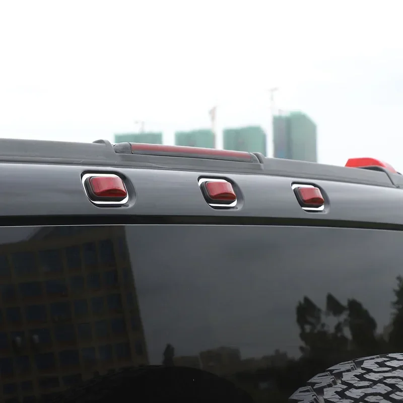 

3Pcs stainless steel silver For 2003-2009 Hummer H2 car tailgate roof brake light decorative frame car decoration accessories