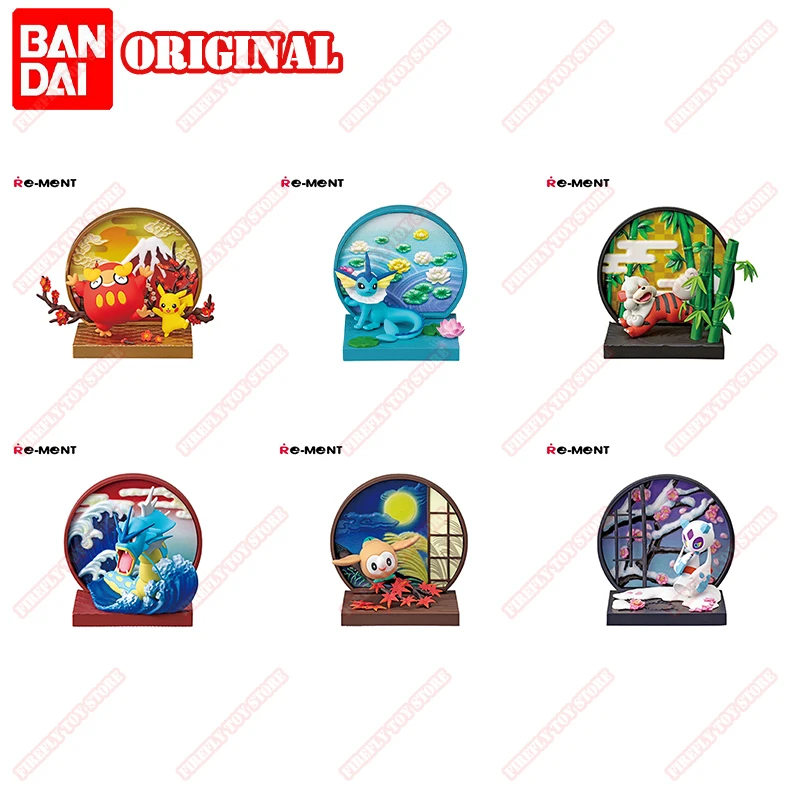 Original Pokemon Animation Peripheral Toys Froslass Vaporeon Rowlet Gacha Lucky Draw Anime Action Model Figures Collection