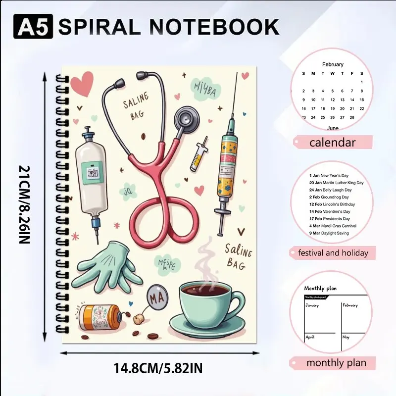 1 Medical Assistant and Nurse Spiral Notebook, a Cute and Practical Gift for Women and Healthcare Professionals