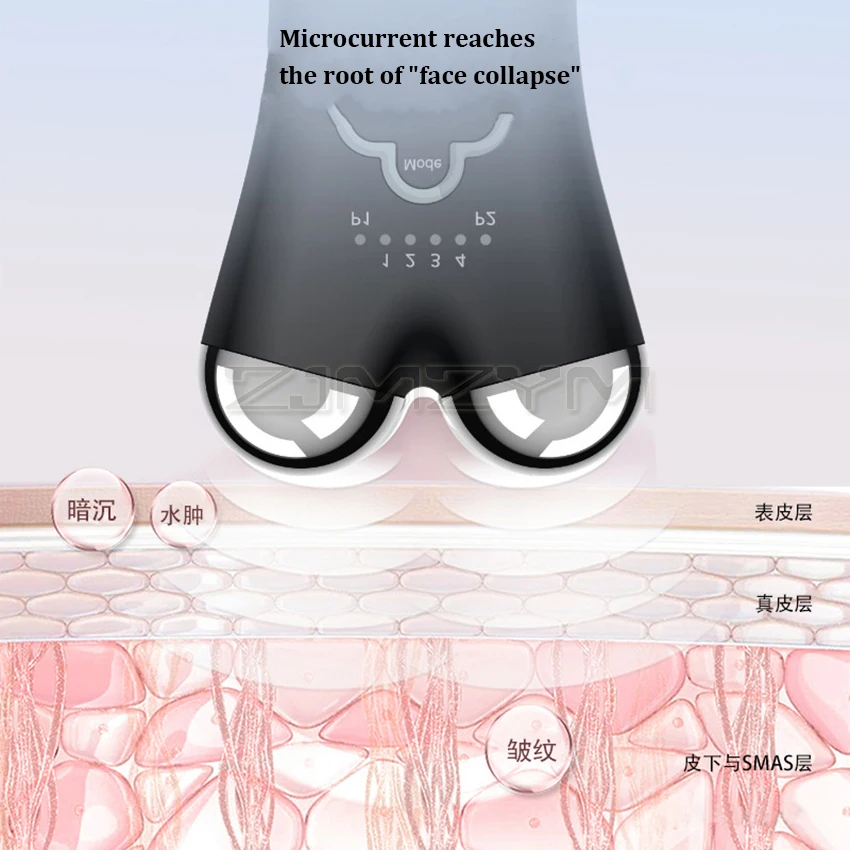 Bio Microcurrent Face Lift Facial Ion Skin Rejuvenation Beauty Spa Wrinkles Removal Lymphatic Drainage Device