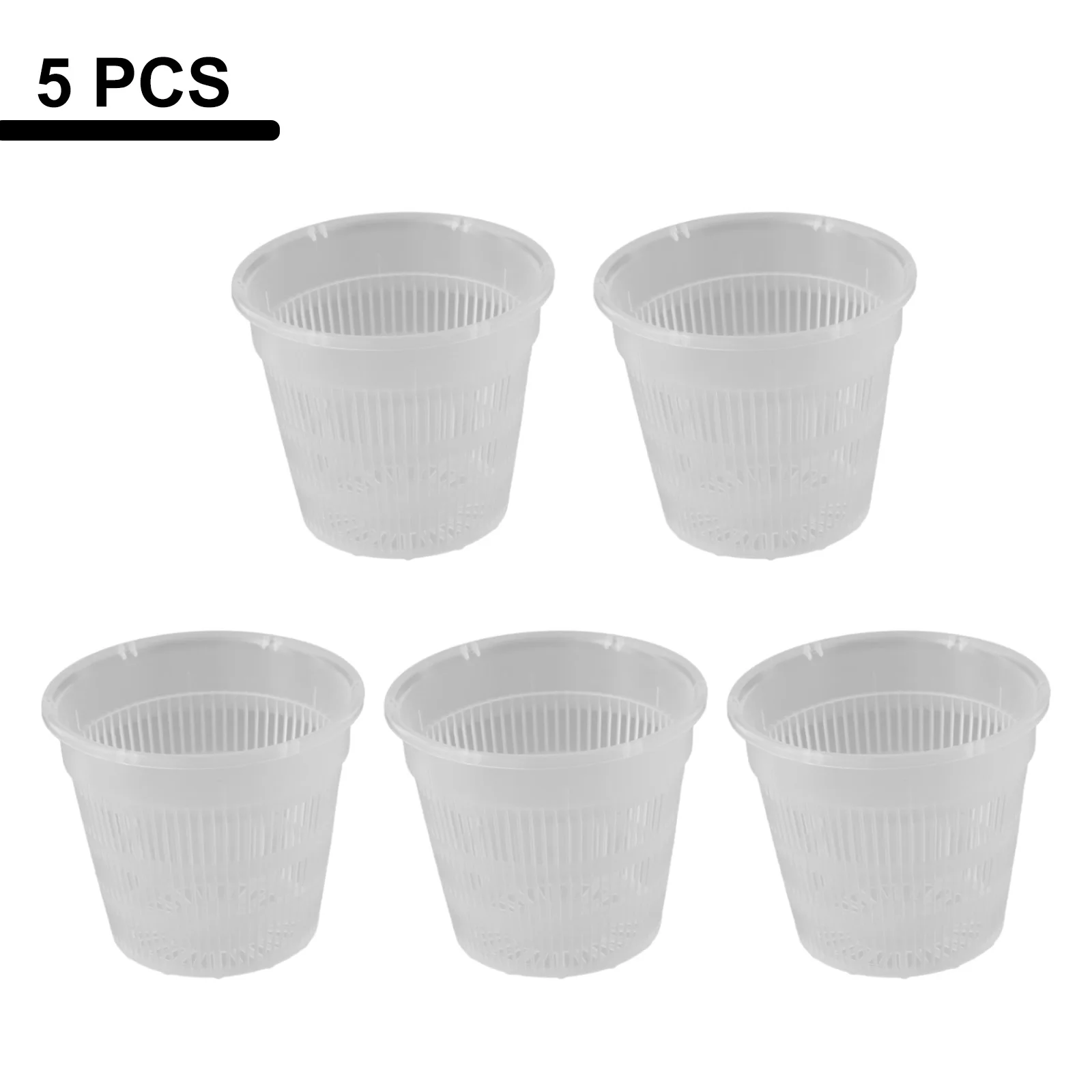 5 PCS  Clear Nursery Pots  Garden Planting Pot Orchid Pot  With Saucers Plastic Clear Flower  Plant Repotting Pot  With Holes
