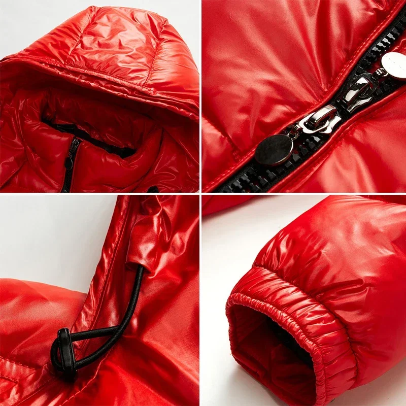 Winter Mens Clothing Shiny Down Brand Parkas Coats Man Mountain Ski Cotton Thermal Coats Men Thick Windbreaker Hooded Parkas