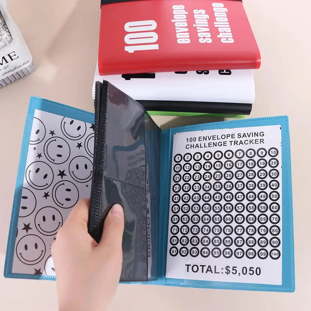 PP Money Saving Binder 100 Days Durable Budget Binder Waterproof Colorful Envelope Savings Challenge Christmas New Year Gift