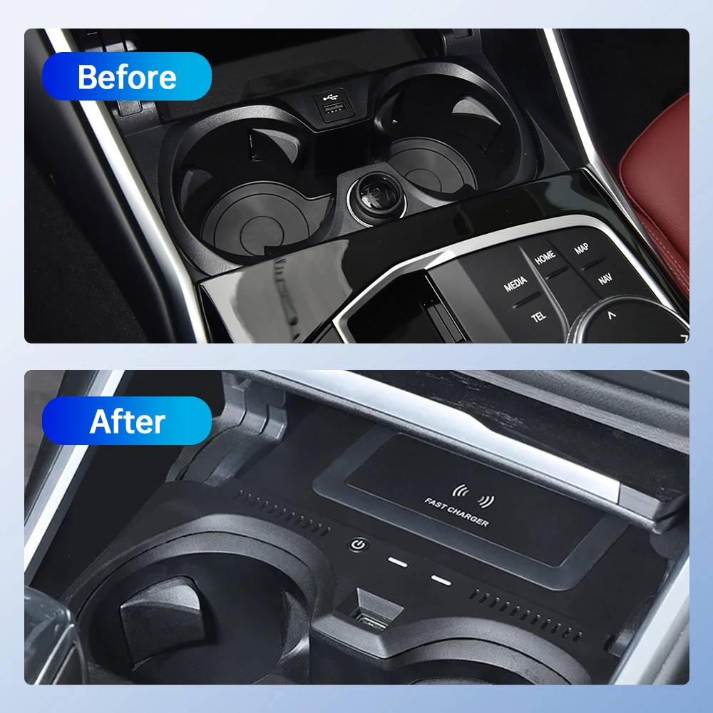 For BMW 3 4 Series G20 G21 G22 G28 2020 2021 2022 LHD 15W Car wireless charger fast phone charger