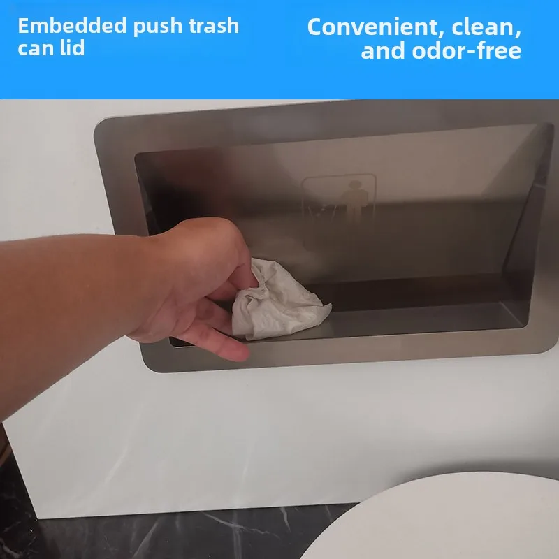 

Stainl Steel Kitchen Cabinet Door Opening Cover Embedded Tra Can Side very Mouth Home Cleaning Tools Dusin Cover